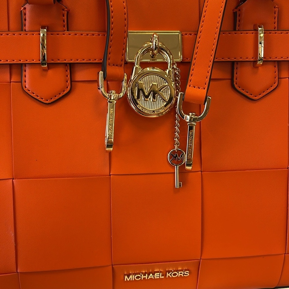 MICHAEL KORS HAMILTON MEDIUM SATCHEL 
 COLOR: POPPY 
NWT - Picture 11 of 16